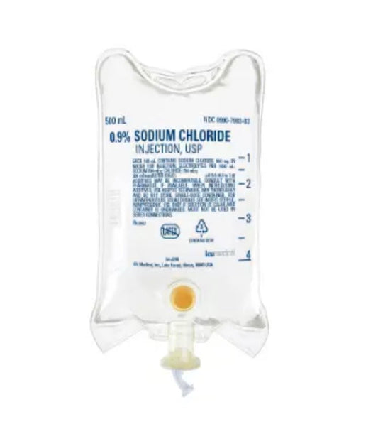 ICU MEDICAL .9% SODIUM CHLORIDE 500ML ($115 Delivered)